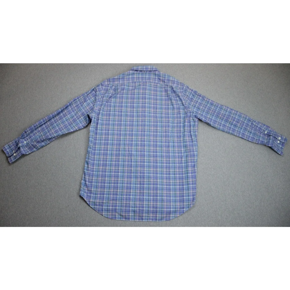 Polo‎ Ralph Lauren Dress Shirt Mens Size L 100% Cotton Long Sleeve Plaid